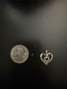 Helzberg Diamonds Silver Double Heart Pendant Necklace
